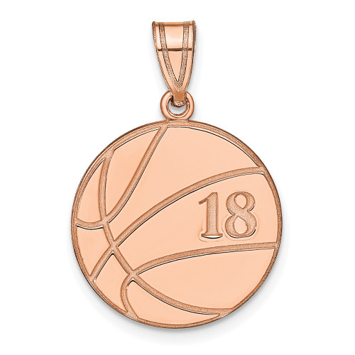 14K Rose Gold Personalized Basketball Pendant