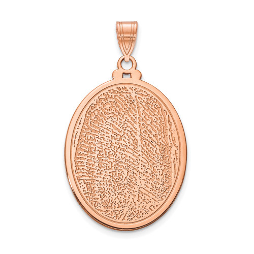 14K Rose Gold Oval Fingerprint Pendant