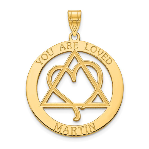 14K Personalized YOU ARE LOVED Adoption Pendant
