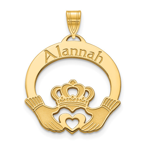 14K Personalized Claddagh Pendant
