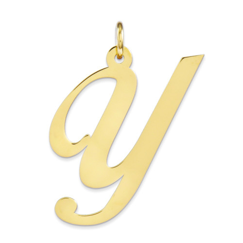 14k Large Fancy Script Initial Y Charm