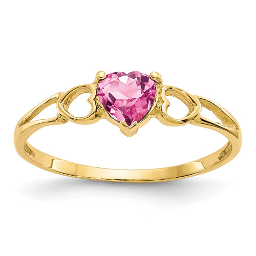 14k Pink Tourmaline Birthstone Ring