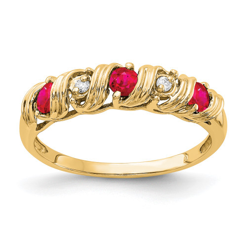 14k 2.75mm Ruby VS Diamond ring