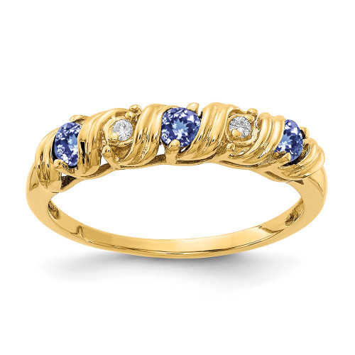 14k 2.75mm Tanzanite AA Diamond ring