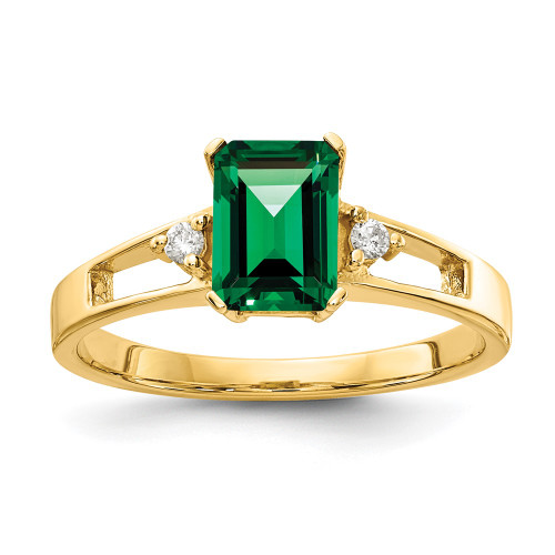 14k 7x5mm Emerald Cut Mount St. Helens VS Diamond ring