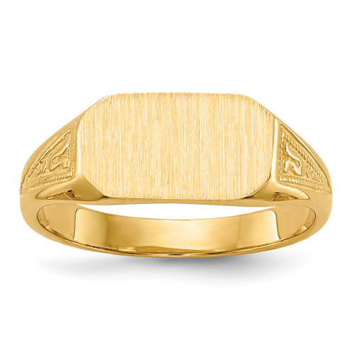 14K  8.5x5.0mm Closed Back Childs Signet Ring