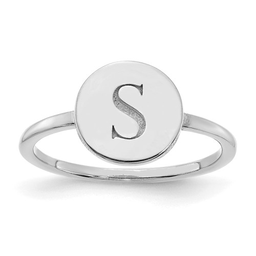 10KW Initial Circle Signet Ring