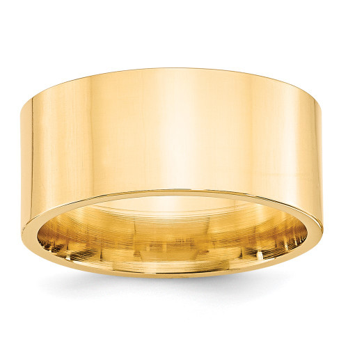 14k Yellow Gold 10mm Standard Weight Flat Comfort Fit Wedding Band