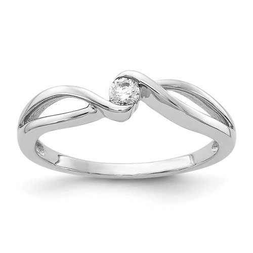 14kt White Gold Polished Diamond Ring