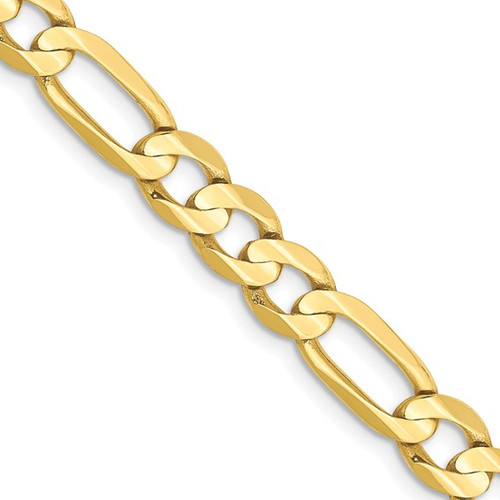 10k 6mm Light Concave Figaro Chain