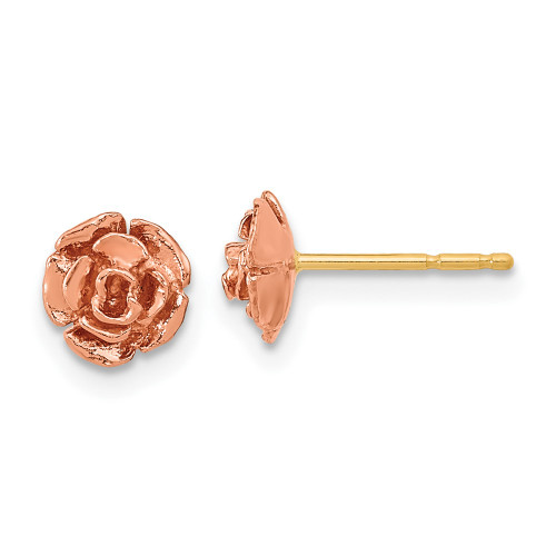 10k Tri-Color Black Hills Gold Rose Post Earrings