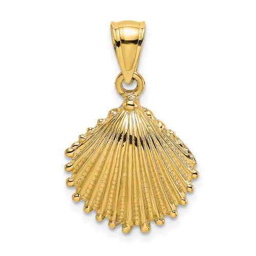 10K Textured Scallop Shell Charm