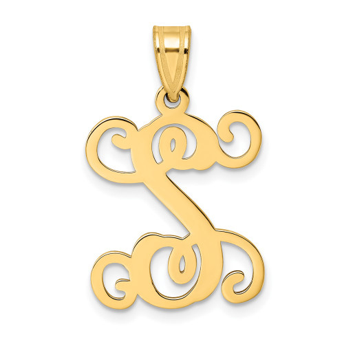 10KY Initial Letter S Pendant