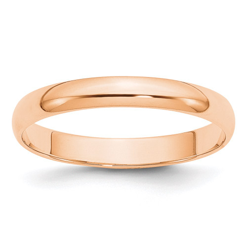 10k Rose Gold 3mm LTW Half Round Band