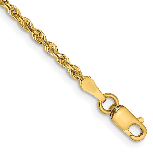 14k 2.00mm Diamond-cut Quadruple Rope Chain Anklet