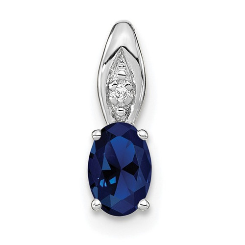 14KW Gold Sapphire and Diamond Pendant