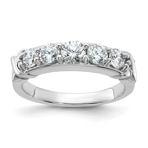 Sterling Silver Rhodium-plated Diamonore 5 Stone Ring Sterling Silver Rhodium-plated Diamonore 5 Stone Ring