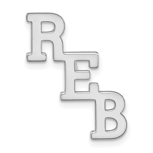 Sterling Silver/Rhodium-plated Large cut-out Monogram Tie Tac