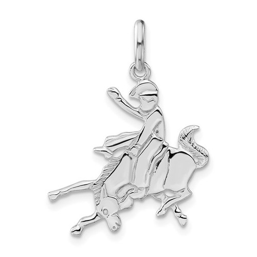 Sterling Silver Polished Bronco Rider Charm
