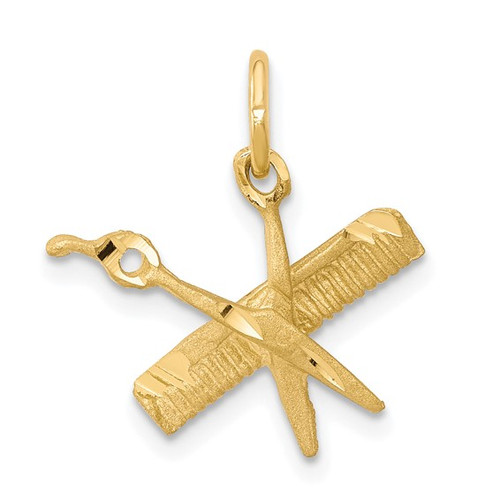 10K Comb and  Fancy Scissors Charm