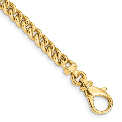 14k 4.5mm Hand Polished Fancy Link Bracelet
