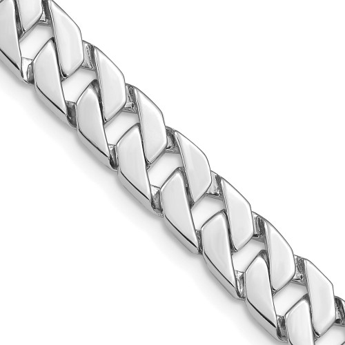14k White Gold 7.4mm Hand Polished Fancy Link Bracelet