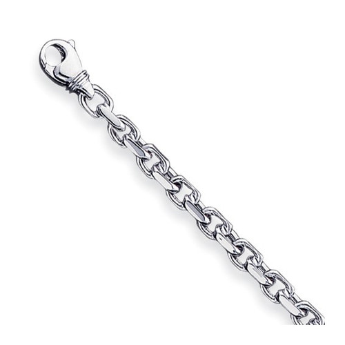14k White Gold 4.6mm Hand-polished Link Bracelet