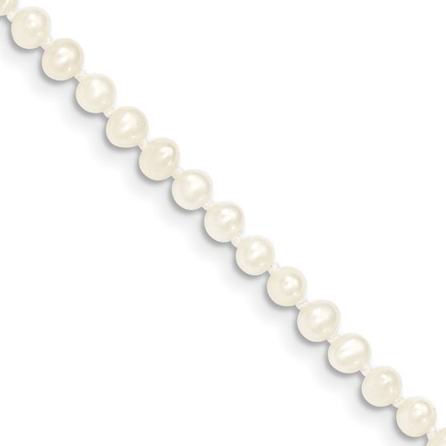 14k 3-4mm White Near Round Freshwater Cultured Pearl Bracelet