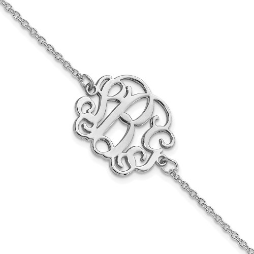 14KW Polished Monogram Bracelet