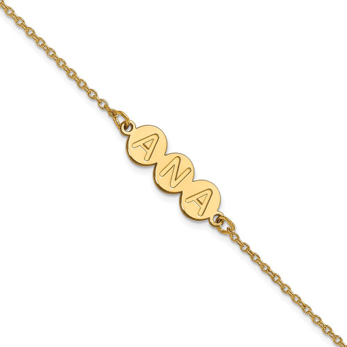 14K 3 Letter Bubble Bracelet