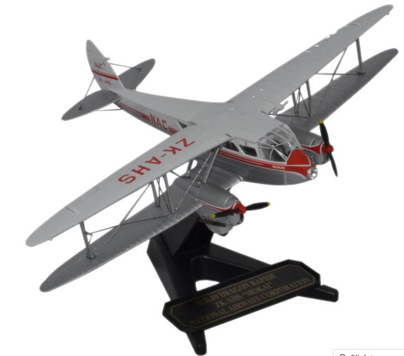 OX72DR011 | Oxford Die-cast 1:72 | DH Dragon Rapide NAC ZK-AHS, 'Mokai'