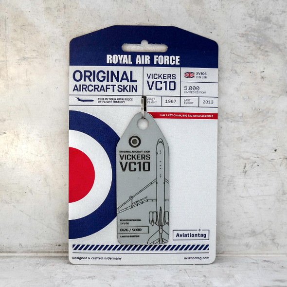 AVTAGXV106 | Gifts Key Rings | Original Aircraft Skin - Vickers VC-10 RAF XV106