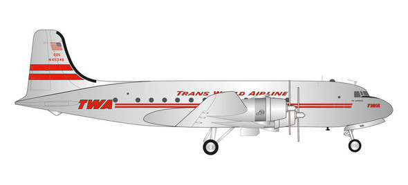 571074 | Herpa Wings 1:200 1:200 | Douglas DC-4 TWA N45346 (with stand)