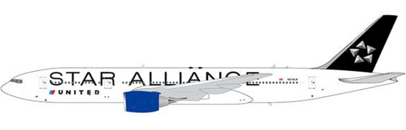 XX40080A | JC Wings 1:400 | United Airlines Boeing 777-200(ER) Star Alliance Livery Flap Down Reg: N218UA With Antenna