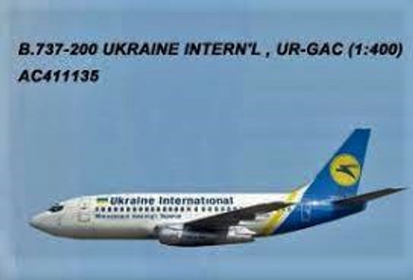 AC411135 | Aero Classics 1:400 | Boeing 737-200 Ukraine Intrn'l UR-GAC