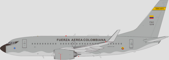 IF737COL1219 | InFlight200 1:200 | Boeing 737-732 Colombia - Air Force FAC1219 | is due: May 2024