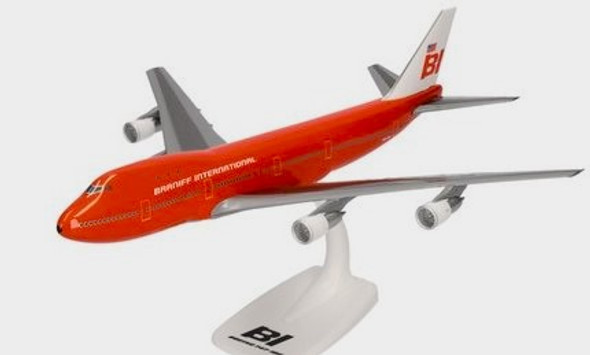 614146 | Herpa Snap-Fit (Wooster) 1:250 | Boeing 747-100 Braniff International Big Pumpkin N601BN