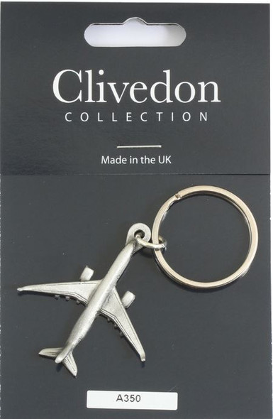 CL039S | Clivedon Collection Key Rings | AIRBUS A350 Antique Pewter keyring