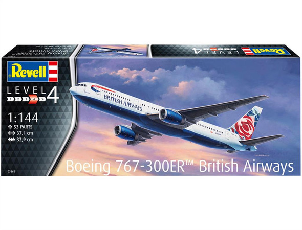 03862 | Revell 1:144 scale| Boeing 767-300 British Airways 'Chelsea Rose' Plastic kit to assemble