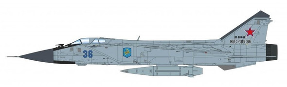 HA9705 | Hobby Master Military 1:72 | MIG-31K Foxhound D Bort 36, Russian Long Range Aviation Command, Russian Air Force (with KH-47 missile) | is due June 2024