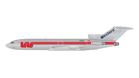 G2WAL494 | Gemini200 1:200 | Boeing 727-200 WESTERN AIRLINES N2805W BUD LIGHT LIVERY | is due June 2024