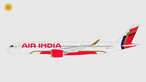 GJAIC2254F | Gemini Jets 1:400 1:400 | Airbus A350-900 AIR INDIA VT-JRH FLAPS DOWN | is due June 2024