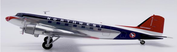 XX2382 | JC Wings 1:200 | McDonnell Douglas DC-3 Northwest Airlines Polished N39544 | is due July 2024