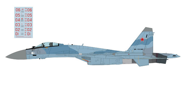 HA5702B | Hobby Master Military 1:72 | Sukhoi Su-35S Flanker-E Russian AF 'Red 06', Latakia, Syria, 2016 (with 01-06 decals)