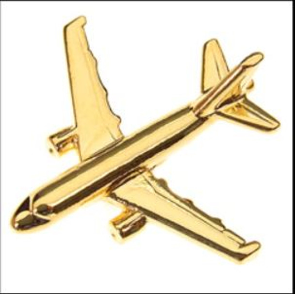 CL002 | Clivedon Collection Pin Badges | AIRBUS A320 22ct Gold plated pin badge