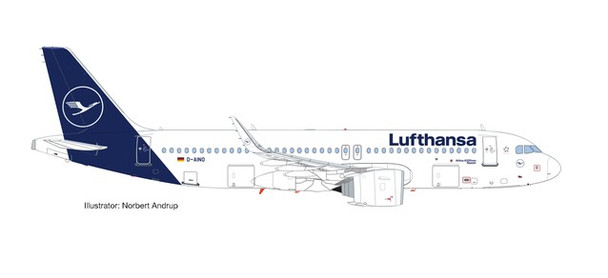 559768 | Herpa Wings 1:200 1:200 | Airbus A320-251NWL Lufthansa D-AINO (die -cast with stand) | is due: July / August 2019