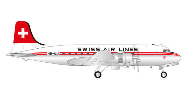 571357 | Herpa Wings 1:200 | DC-4 HB-ILU Swiss Air Lines (die-cast)