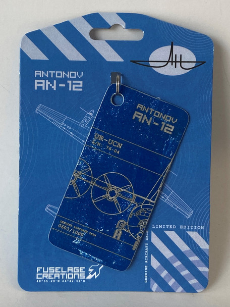 AHS20 | Gifts Key Rings | Original Aircraft Skin - Antonov AN-12BK Ukranian Cargo Airways UR-UCN blue