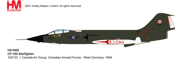 HA1065 | Hobby Master Military 1:72 | CF-104 Starfighter RCAF 1st CAG 104733