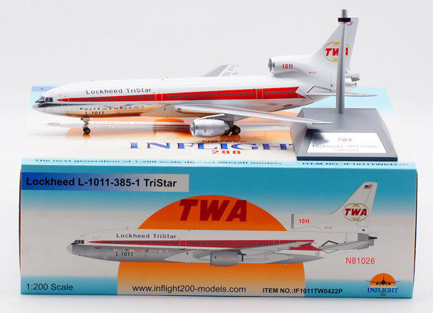 IF1011TW0422P | InFlight200 1:200 | TWA Lockheed L-1011-385-1-15 TriStar 100 N81026 Polished With Stand